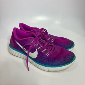 Nike free run sneakers purple blue white womens size 9.5